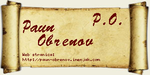 Paun Obrenov vizit kartica